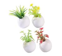 Beaupretty 4Pcs Miniature Bonsai Plant Realistic Potted Succulent Decor for Dollhouse Micro Landscape Props Mini House Decoration Easy Care Fake Plants