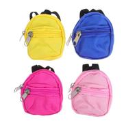 Beaupretty 4pcs Miniature Doll School Bags with Zipper Portable Tiny Backpacks for Dollhouse Pretend Play Creative Dress Up Accessories for Imaginative Storytelling and Party Decor Red Yellow