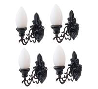 Beaupretty 4pcs Miniature Wall Lamps for Sand Table and Dollhouse Decoration Simulated Tiny Luminous Wall Lights with Warm Yellow Glow Compact DIY Landscape Lighting Accessories