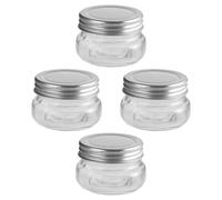 Beaupretty 4pcs Ml Glass Candy Jar for Xmas Candies DIY Flat round Storage
