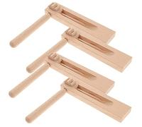 Beaupretty 4Pcs Musical Instrument Wooden Rotary Castanets Safe Smooth Noise Makers Early Music Education for Boys Develop Rhythm and Sound Awareness