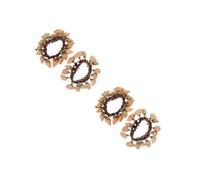 Beaupretty 4pcs Nut Shell Handbell Creative Djembe African Tribal Style Bangle Percussion Instrument Musical Instrument Dance Wrist Bells Nut Shell Bracelets Wrist Hand Bells