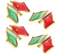 Beaupretty 4pcs Pakistan China Friendship Flag Metal Brooch Pins Sturdy Patriotic Lapel Badges with Secure Pin Back for Clothing Hats and Accessories and Detailed