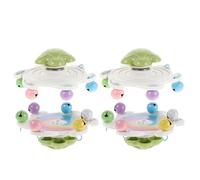 Beaupretty 4pcs Parrot Spinner Cage with Bells for Parakeets and Cockatiels Interactive Rotating Wheel Chew for Bird Intelligence Stress Relief and Enrichment Play