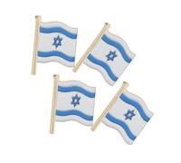 Beaupretty 4PCS Patriotic Israel Flag Lapel Pins Metal Ripple Badge Brooches for Clothing Hats Bags Stylish National Symbol Accessories for Men Women