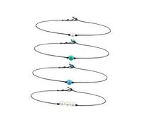 Beaupretty 4pcs Pearl Choker Necklace Set with Leather Cord, Charming and Unique Ladies Necklaces for Graduation Party, Featuring Black Pearl Design for Women and Girls