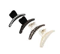 Beaupretty 4pcs Pearl Hairpin Hair Claw Ponytail Clip Braided Hair Clip Girls Women Accessories for Bun Curly