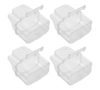 Beaupretty 4pcs Plastic Bird Food Bowls for Cage with Hanging Design and Anti-splash Hood, Easy Installation Seed and Water Feeder Cups Suitable for Small Birdcage