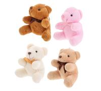 Beaupretty 4pcs Plush Bear Keychain Soft Fluffy Pendant for Handbags Backpacks Car Decor Cute Hanging Ornaments Friends Family