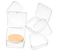 Beaupretty 4pcs Portable Makeup Puff Boxes Small Cosmetic Sponge Holders Travel Storage Powder Puff Cases Women Vanity Makeup Accessories
