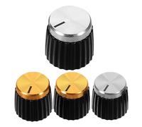 Beaupretty 4pcs Potentiometer Rotary Knobs Black Silver Gold Plastic Knobs for Volume Control Electronic Devices Amplifier Mixer Replacement Bass Control