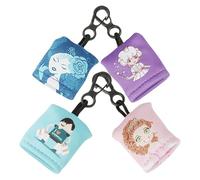 Beaupretty 4pcs Printed Keychain Glasses Cleaning Cloth Set - Eyeglass Lens Cleaner for Phone Screen, Portable Eyewear Wiper Cute Boy, Witch, Princess, and Girl Designs, Suitable for Travel