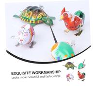Beaupretty 4Pcs Retro Iron Sheet Animal Wind Up Clockwork Playthings for Energy Saving Cartoon Design Encouraging Crawling and Walking Gifts