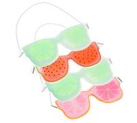 Beaupretty 4Pcs Reusable Eye Masks Skin Friendly Cooling Eye Pads for Sleep Mixed Color Cartoon Designs Elastic Fit for All Head Relief for Puffiness and Fatigue