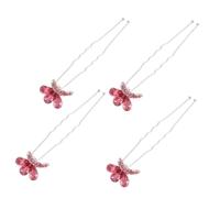 Beaupretty 4pcs Rhinestone Hairpins Butterfly Hairpin for Women Wedding Hair Styling Tool Decorative Bobby Pin for Bride and Girls