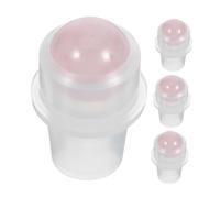 Beaupretty 4pcs Rose Quartz Castor Oil Roller Ball Inserts for 10ml Essential Oil Bottles 16mm Neck Leakproof Jade Refill for Diffusers