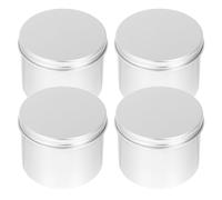 Beaupretty 4pcs round Aluminum Refillable Jar Aluminum Tea Container 120ml Easy to Open and Close Sealed Screw Lid for Travel and Party Packaging