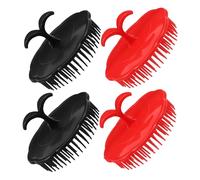 Beaupretty 4pcs Round Scalp Treatment Brush Manual Hair Massaging Scrubber for Hair Detangling and Scalp Exfoliation Soft Plastic Bristles for Gentle Care for Home and Travel