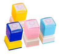 Beaupretty 4Pcs Self Ink Clock Stamps for Educational Teaching Stampers for Learning Party Favor Random Pastel Colors Creative Classroom and Home Use