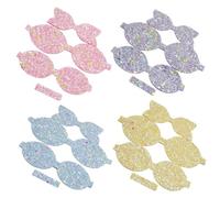 Beaupretty 4pcs Shiny Bow Hair Clips for Boys and Girls Faux Leather Bow Supplies in Pink Blue Purple Yellow Hair Pin Accessories for Diy Craft and Decoration