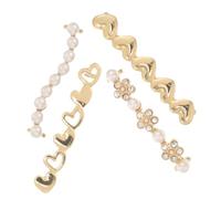 Beaupretty 4pcs Shoelace Charms for Sneakers Decorative Shoe Buckles Unique Heart Pearl Designs for Travel Christmas and Daily Wear