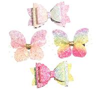 Beaupretty 4pcs Small Fabric Butterfly Hair Clips Barrette Set for Girls Toddlers Kids Hair Accessories Colorful Bow Hairpins for Daily Wear and Parties