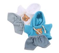 Beaupretty 4pcs Small Plush Clothes for Stuffed Animals Cotton Bear Hoodie Denim Jeans Outfit Kawaii Doll Clothing for Customizing Plushies and Bear Accessories