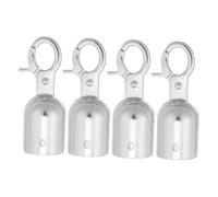 Beaupretty 4pcs Small Silver Rope End Stopper Cord Locks with Snap Hooks for Banister Rails and Hanging Ropes Easy to Install Cord End Caps for Welcome Decoration and Safety
