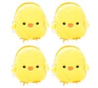 Beaupretty 4PCS Small Yellow Chicken Plush Coin Pouch Set, Cartoon Chicken-Shaped Change Purse for Easter, Lovely Soft Mini Wallets Random Paw Colors, Fun Plush Bags for Random Color