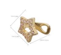 Beaupretty 4pcs Sparkly Rhinestone Star Teeth Grill Caps Golden Hollow Hip Hop Tooth Jewelry for Women Men Removable Bling Mouth Charms for Rapper Costume Party Accessories