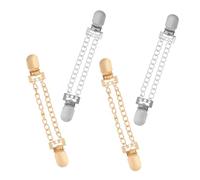 Beaupretty 4pcs Sweater Clips and Cardigan Clasps Set Vintage Metal Chain Closure Clips for Women Gold and Silver Chains Shawl and Dress Accessories for Travel and Daily Wear