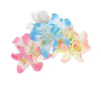 Beaupretty 4PCS Tropical Hawaiian Flower Hair Clips for Women and Lightweight Alligator Hairpins Boho Beach Accessories with Artificial Plumeria Hibiscus in Blue Pink Beige and Colors