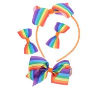 Beaupretty 4pcs Unique Bowknot Headband Rainbow Striped Pride Hair Accessories for Women Versatile for Daily Wear Special Occasions