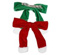 Beaupretty 4pcs Velvet Christmas Hair Bow Clips with Gentle Spring Metal Barrettes Ponytail Ribbon Bows for Women Teens Holiday Accessories in Red and Green