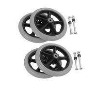 Beaupretty 4pcs Wheelchair Front Wheels Replacement with Swivel Slip Solid Tires Flat Casters for Manual and Electric Wheelchairs Walkers and Stroller Accessories