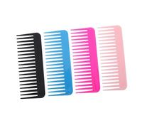 Beaupretty 4pcs Wide Teeth Plastic Hairdressing Comb Hair Styling Comb for Salon Barber Use Smooth Hair Wide Tooth for Cutting Random Color