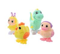 Beaupretty 4Pcs Wind Up Animal Model for Safe Environmental Material Clockwork Plaything with Chick Duck Bee Dinosaur Easy to Hold and Imagination Boosting Random Color