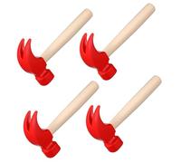 Beaupretty 4Pcs Wooden Hammer for Early Educational Pretend Repair Tools Smooth Hand Polished Surface Develops Hand Eye Coordination and Role Play Skills