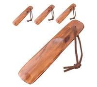 Beaupretty 4pcs Wooden Shoe Puller with Strap Ergonomic Lazy Shoe Horn for Seniors Pregnant Women Back-friendly Boot and Sneaker Lifter Comfortable Footwear Assistance Tool
