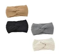 Beaupretty 4Pcs Woven Knitted Hair Band for Women Wide Edged Ear Protection Headgear Comfortable and Warm for Outdoor Activities for Travel Camping Hiking Cycling