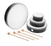 Beaupretty 4Sets Handheld Percussion Drum Wooden Jazz Drums for Early Childhood Music Education Band Practice Durable Faux PU Material
