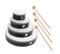 Beaupretty 4Sets Musical Drum of Faux PU Hand Drums for Natural Wood Aesthetic Percussion Instruments for Early Music Education for Orff Learning and Creative Development