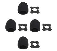 Beaupretty 4sets Thickened Microphone Cover Anti-rolling Protection Rings Rubber Stand Soft Sponge Mic Shield for Interviews Performances and Ktv