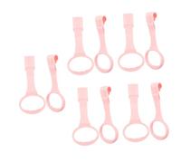 Beaupretty 5 Pairs Crib Pull Rings for Walking Assistance Durable and Smooth Edged Nursery Stand Up Rings Lightweight Cot Hanging Grip Handles Pink Training Tool
