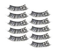 Beaupretty 5 Pairs Dramatic False Eyelashes for Women Lightweight Fake Lashes Extensions with Blue-black Angel Design for Stage Makeup and Latin Dance Performances