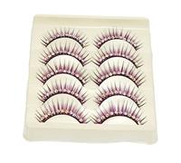 Beaupretty 5 Pairs Dramatic Thick Fake Eyelashes Diamond Accent, Exaggerated False Lashes for Latin Dance, Party and Stage Performance Makeup, Purple Hard Stem