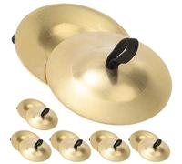 Beaupretty 5 Pairs Finger Cymbals Small Musical Instrument for Belly Dancing Stage Performance Copper Made Comfortable Grip for Little Hands