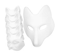 Beaupretty 5 Pcs Mask DIY Craft with Elastic Band Hollow Eye Design for Cosplay Halloween Masquerade Parties Fit for Adults and Hand Paintable Blank Animal Mask