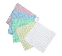 Beaupretty 5 pcs Washcloth Absorbent Cotton Face Cloths for Boy Girl for Hand Washing Burping and Newborn Care Multi Colour White Yellow