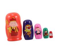 Beaupretty 5 Pcs Wooden Russian Nesting Dolls Stackable To West Theme Educational for Dexterity and Creativity Development Birthday Gift